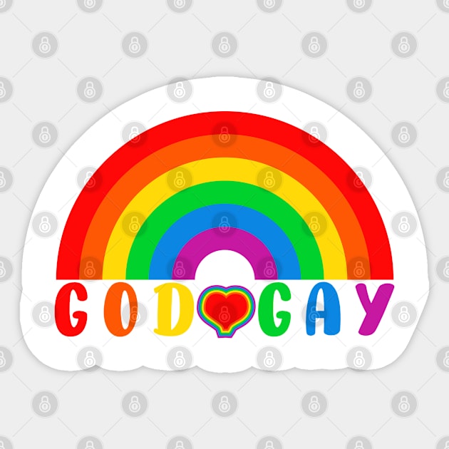 God Loves Gay Sticker by Mysimplicity.art